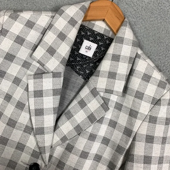CAbi Valentina Blazer Women's 10 Gray Checkered 5292 Stretch Ponte Jacket Career - Picture 3 of 12